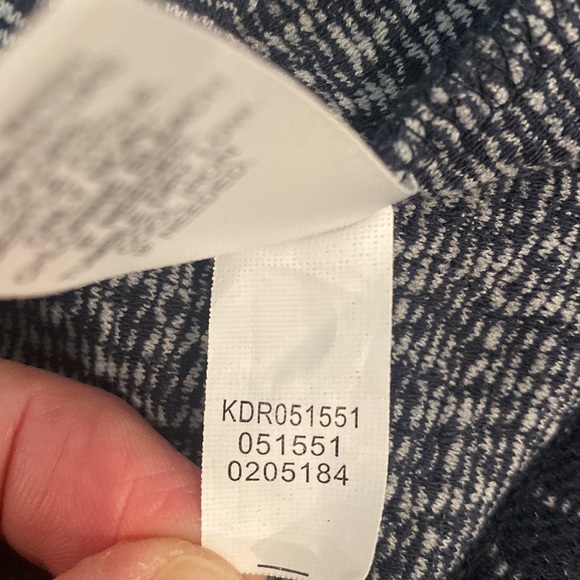 J Jill Pure Jill textured long sleeve boxy A line dress navy white Large  EUC - Picture 11 of 11